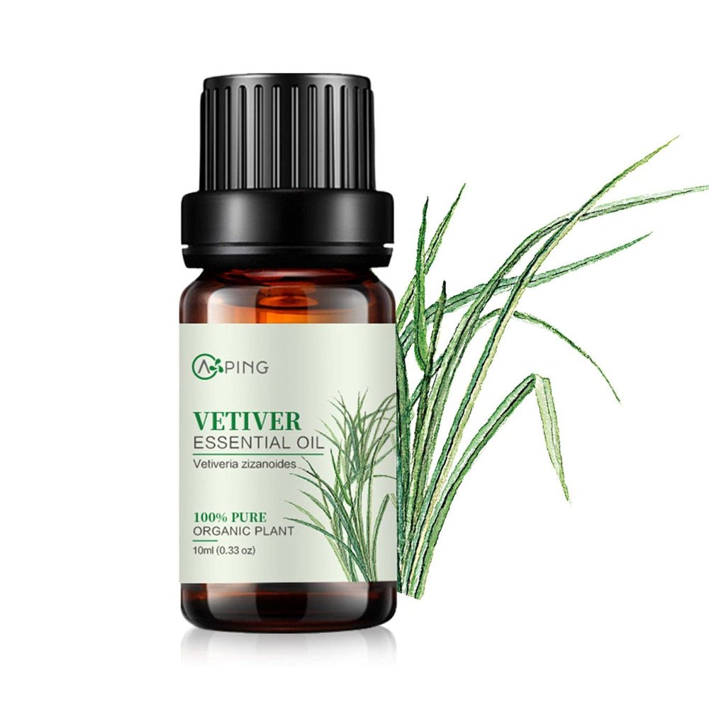 AOPING Vetiver Essential Oil - 100% Pure Organic Natural Plant (Vetiveria zizanoides) Vetiver Oil for Diffuser, Aroma, Massage, Perfume, 0.33oz