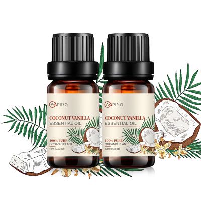 2-Pack CoconutVanilla Essential Oil - 100% Pure Organic Natural Plant CoconutVanilla Oil for Diffuser, Aroma, Spa, Massage, Yoga, Perfume, 2x10ML