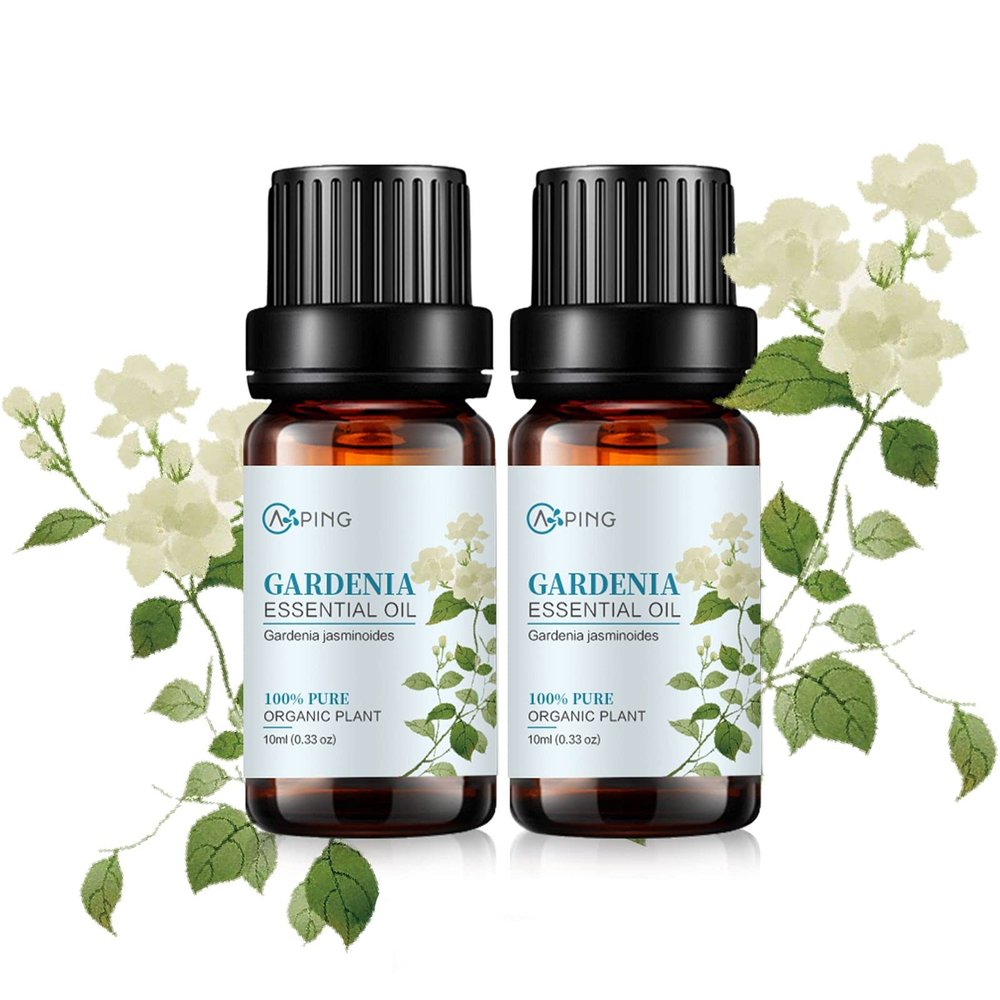 AOPING 2-Pack Gardenia Essential Oil - 100% Pure Organic Natural Plant (Gardenia jasminoides) for Diffuser, Aroma, Spa, Massage, Yoga, Perfume, 2x10ML