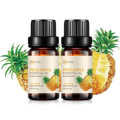 2-Pack Pineapple Essential Oil - 100% Pure Organic Natural Plant (Ananas comosus) Pineapple Oil for Diffuser, Aroma, Spa, Massage, Yoga, Perfume, 2x10ML