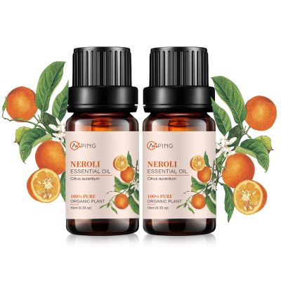 2-Pack Neroli Essential Oil - 100% Pure Organic Natural Plant (Citrus aurantium) Neroli Oil for Diffuser, Aroma, Spa, Massage, Yoga, Perfume, 2x10ML