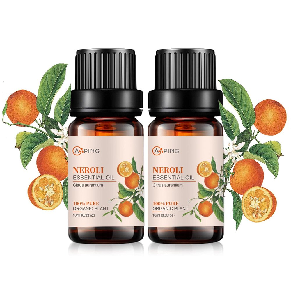 2-Pack Neroli Essential Oil - 100% Pure Organic Natural Plant (Citrus aurantium) Neroli Oil for Diffuser, Aroma, Spa, Massage, Yoga, Perfume, 2x10ML