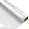 Toyvian Clear Cellophane Wrap Roll: Width 16.9 Inches Length 98.4 Feet| 2.5 Mil Thicken Christmas Snowflake Cellophane Roll Crystal Wrappings for Hampers Baskets Flower Florist Wrap view 1