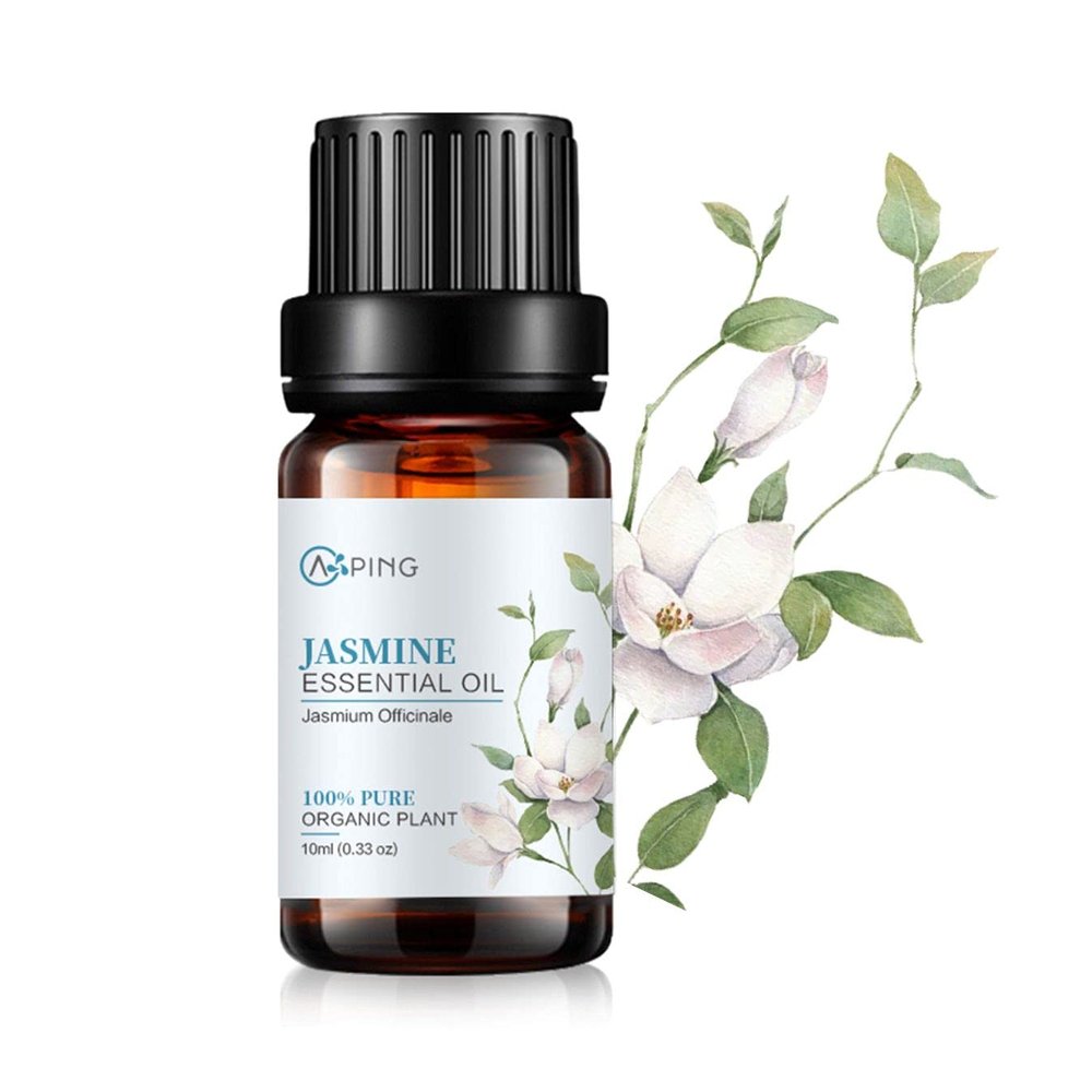 AOPING Jasmine Essential Oil - 100% Pure Organic Natural Plant (Jasmium Officinale) Jasmine Oil for Diffuser, Aroma, Spa, Massage, Yoga, Perfume, 0.33oz
