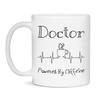 Doctor Powered By Caffeine Funny Coffee Lover EKG ECG Gift Mug, 11-Ounce White view 1