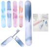 4pc Travel Toothbrush Holder Marble Plastic Cover Case Tube Cap Carry On Camping view 3