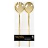 16 Piece Set of Novelty Serving Spoon & Spork Gold for Dinner Parties, Wedding, Thanksgiving view 1