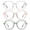 Retro Polygon Reading Glasses For Women Blue Light Blocking Oversized Eyeglass Frames Large lens (Clear/pink/green, 0.0) view 2