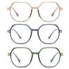Retro Polygon Reading Glasses For Women Blue Light Blocking Oversized Eyeglass Frames Large lens (Pink/green/blue, 2.0) view 2