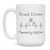 Truck Driver Powered By Caffeine Funny Coffee Lover EKG ECG Gift Mug, 15-Ounce White view 1