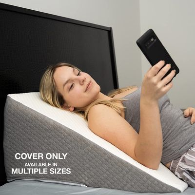 Klbs Wedge Pillow Cover | Chic Jacquard Cover Bed Wedge Pillow Case | Wedge Pillow Case Cover ONLY, 33" x 31" x 7.5", Additional Multiple Size Options