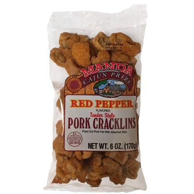 Manda Red Pepper Pork Cracklins 6oz (6 Pack)