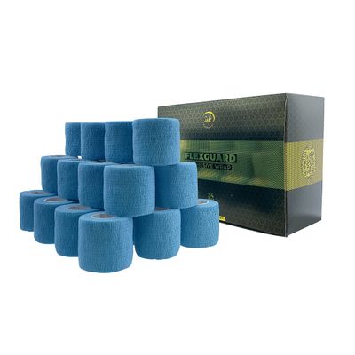 (24-Pack) 2 x 15 FT Disposable Cohesive Bandage Tattoo Grip Tape Wrap Self Adhesive Elastic Non Woven Bandage Cohesive Wrap Self Adherent Wrap for Pets and for Sports (Light Blue)