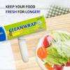 CLEANWRAP Plastic Wrap For Food (11.81in x 393.7ft - 3 Pack) I Plastic Wrapping Paper For Food, BPA Free Food Wrap, Clear Wrap to Seal Baked Goods, Food Transparent Wrap I Press and Seal Wrap view 2