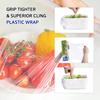 CLEANWRAP Plastic Wrap For Food (11.81in x 393.7ft - 3 Pack) I Plastic Wrapping Paper For Food, BPA Free Food Wrap, Clear Wrap to Seal Baked Goods, Food Transparent Wrap I Press and Seal Wrap view 3