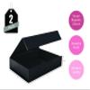 2 Pack Black Hard Gift Box with Magnetic Closure Lid 7" x 5" x 1.6" Rectangle Boxes For Gifts With Black Glossy Finish (Black, 2 Boxes) view 3