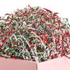 UNIQOOO 1/2 LB Metallic Red Green White Crinkle Cut Paper Shredded Filler, Christmas Peppermint Candy Cane Raffia Tissue Zig, Strands Shred Craft Bedding Cushion,Wedding Birthday Gift Boxes Bag Retail view 1