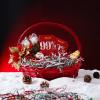 UNIQOOO 1/2 LB Metallic Red Green White Crinkle Cut Paper Shredded Filler, Christmas Peppermint Candy Cane Raffia Tissue Zig, Strands Shred Craft Bedding Cushion,Wedding Birthday Gift Boxes Bag Retail view 2