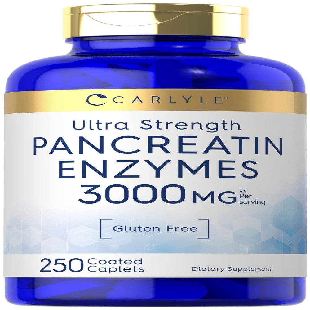 Carlyle Pancreatin Digestive Enzymes | 250 Caplets | Non-GMO, Gluten Free | High Potency Formula