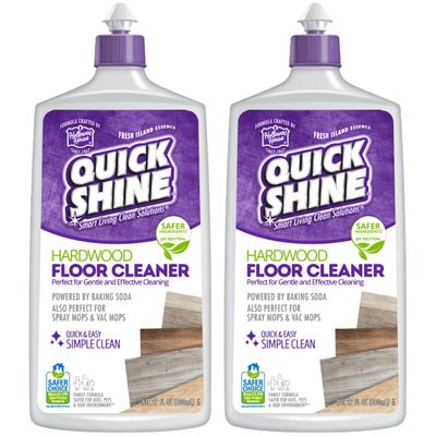 Quick Shine Hardwood Floor Cleaner 27oz, 2Pk| Use in Spray & Vac Mops| Removes Dirt & Scuff Marks| Ready-to-Use, Streak Free, No Rinse| Safer Choice Cleaner| Perfect for Gentle and Effective Cleaning