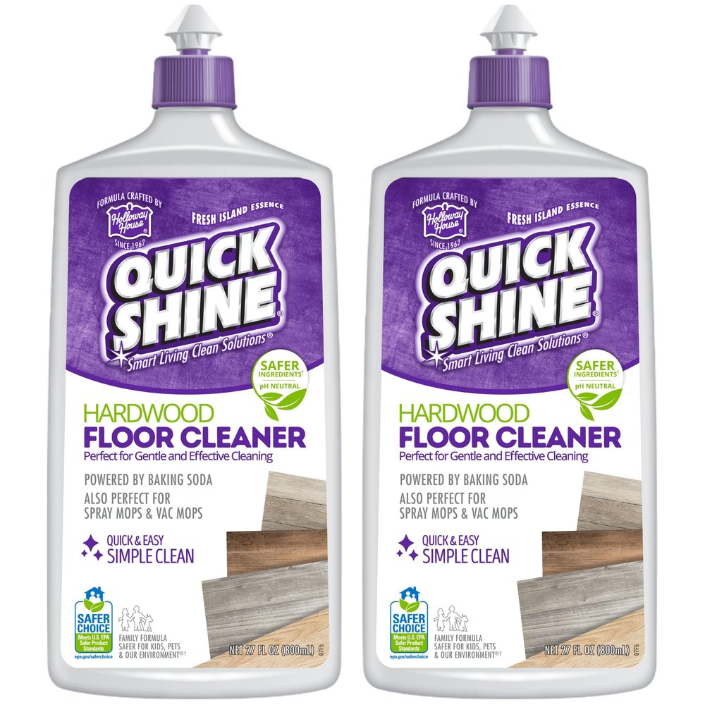 Quick Shine Hardwood Floor Cleaner 27oz, 2Pk| Use in Spray & Vac Mops| Removes Dirt & Scuff Marks| Ready-to-Use, Streak Free, No Rinse| Safer Choice Cleaner| Perfect for Gentle and Effective Cleaning
