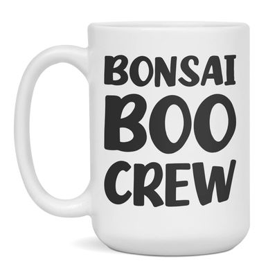 Bonsai BOO CREW HALLOWEEN MUG, Bonsai LOVER, 15-Ounce White