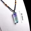 1pc Natural Crystal Rainbow Fluorite Single Point Hexagonal Prism Pendant Stripe Crystal Fluorite Necklace Health Energy Stone (Color : Rainbow Fluorite) view 2