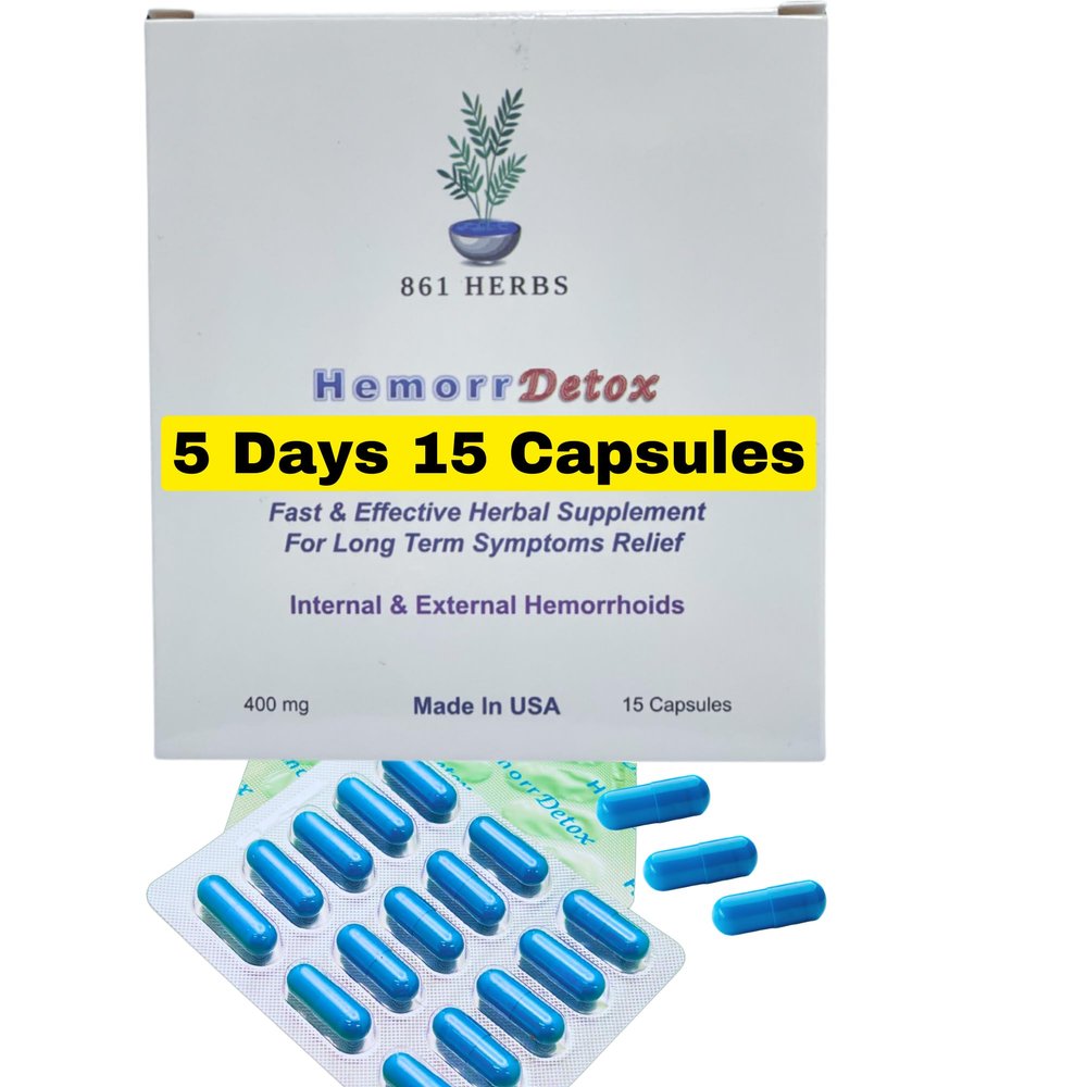-5-Day 15 Capsules, Fast & Long-Term Relief, Natual Herbs Formula Remedy, Address Root Causes of Hemorrhoids.