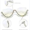 bullabulling Fashion Half Moon Cat-Eye Reading Glass For Women Half-Rim Eyeglass Frame Large lens (White/Color diamonds, 5.75) view 2