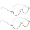 bullabulling Fashion Half Moon Cat-Eye Reading Glass For Women Half-Rim Eyeglass Frame Large lens (White/white diamonds, 4.50) view 4