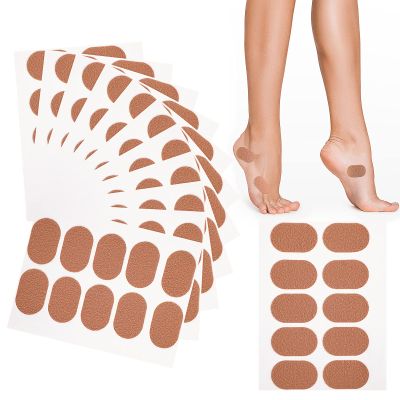 120 Pieces Moleskin Tape Moleskin Adhesive Pads Foot Protection Stickers Anti-wear Heel Sticker for Boots Hiking Reduce Friction Pain Iight Brown