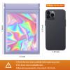 100 Pieces Resealable Mylar Bags, Small Holographic Packaging Bags, Smell Proof Mylar Bags for Food Storage/Jewelry/Eyelash for Small Business (Purple, 5.5x7.8 Inch) view 2