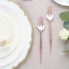 24 Gold 8-inch Heavy Duty Plastic Forks Disposable Cutlery - for Wedding Party Reception Catering Decorations Supplies view 1