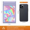 100 Pieces Resealable Mylar Bags, Small Holographic Packaging Bags, Smell Proof Mylar Bags for Food Storage/Jewelry/Eyelash for Small Business (Purple, 4.7x7.8 Inch) view 2