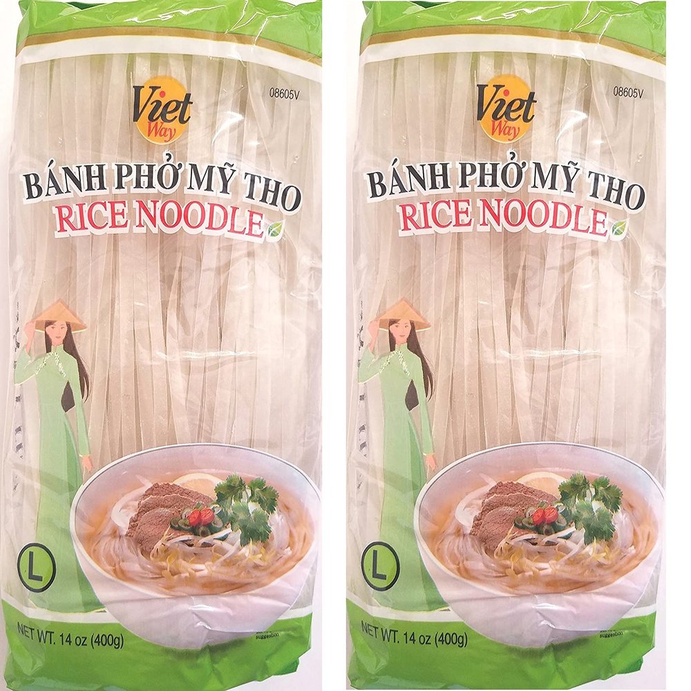 Viet Way Rice Noodle Sticks for Pho, 14oz (3 Packs) (L) New 2-Set