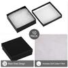 Cardboard Jewelry Boxes 10 Pack - 3.5"x3.5"x1" Bulk Cotton Filled Small Gift Boxes with Lids for Jewelry Packaging (Black Gloss) view 3
