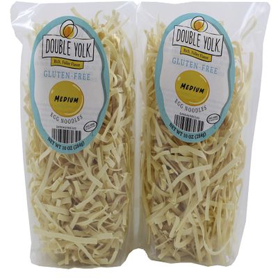Double Yolk Gluten Free Medium Egg Noodles,10 Ounce Bag (Pack of 2) - PACK OF 3