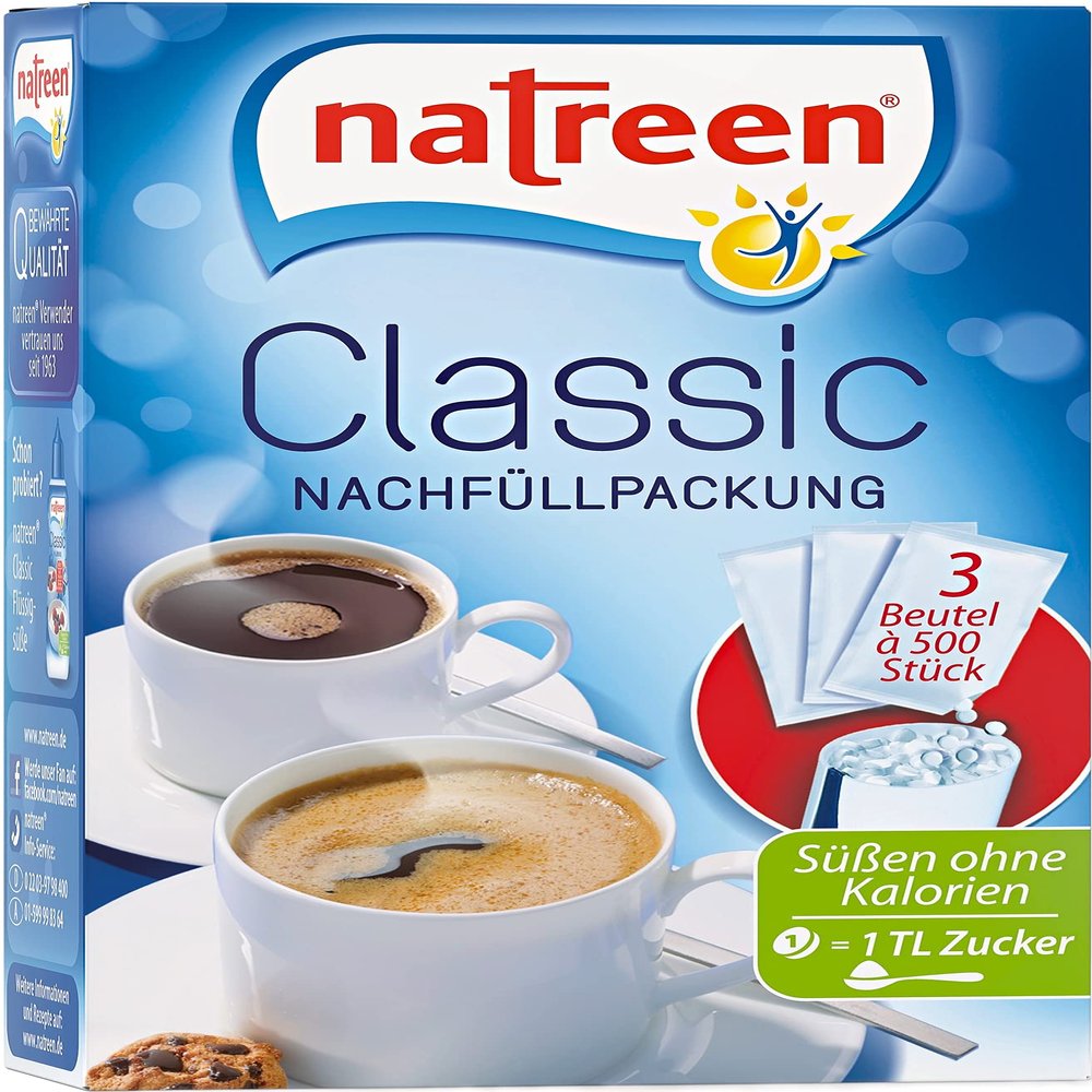 NATREEN Classic Refill Pack 3x500 pcs. - The calorie-free sweetener for coffee and tea/Netherlands