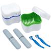 Denture Cup Kit, 2 Denture Case with 2 Denture Toothbrush & 2 Portable Toothbrush Box, Denture Cups for Soaking Dentures, Denture Cleaning Kit for Travel view 1
