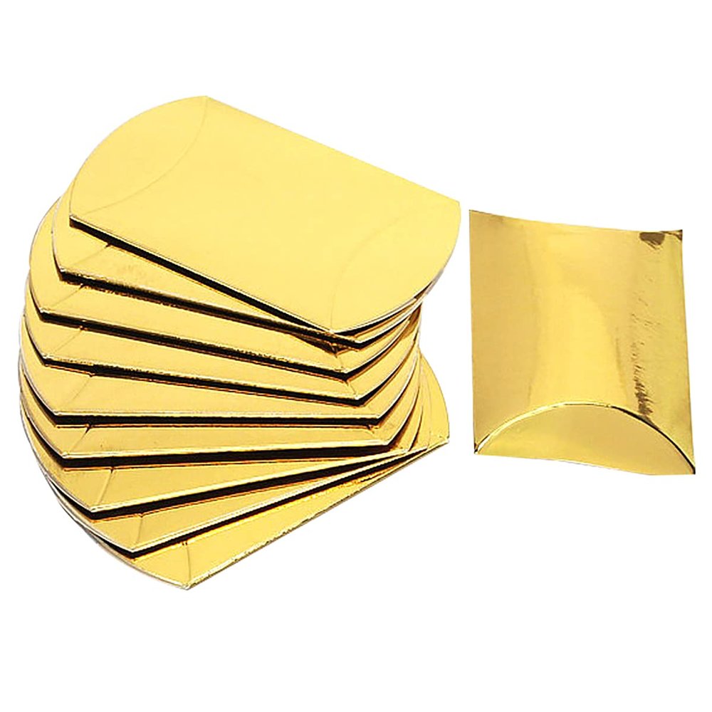 homeemoh 100 Pcs Mini Pillow Candy Boxes, Small Kraft Paper Boxes Wedding Favor Boxes Gift Boxes for Wedding Birthday Party Festival,05