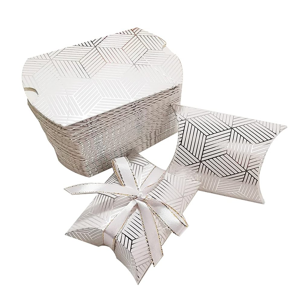 homeemoh 100 Pcs Mini Pillow Candy Boxes, Small Kraft Paper Boxes Wedding Favor Boxes Gift Boxes for Wedding Birthday Party Festival,04