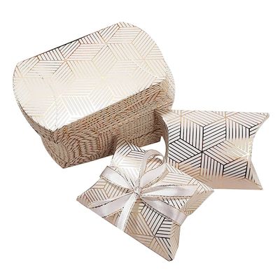 homeemoh 10 Pcs Mini Pillow Candy Boxes, Small Kraft Paper Boxes Wedding Favor Boxes Gift Boxes for Wedding Birthday Party Festival,12