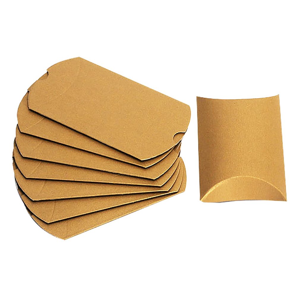 homeemoh 20 Pcs Mini Pillow Candy Boxes, Small Kraft Paper Boxes Wedding Favor Boxes Gift Boxes for Wedding Birthday Party Festival,07