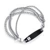 AOAMID Interchangeable Medical Alert id bracelets for Men Stainless steel medical bracelets for women with free engraving custom engraving(SILVER/BLACK-7.5 IN) view 1