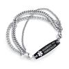 AOAMID Interchangeable Medical Alert id bracelets for Men Stainless steel medical bracelets for women with free engraving allergy to penicillin(SILVER/BLACK-7.5 IN) view 1