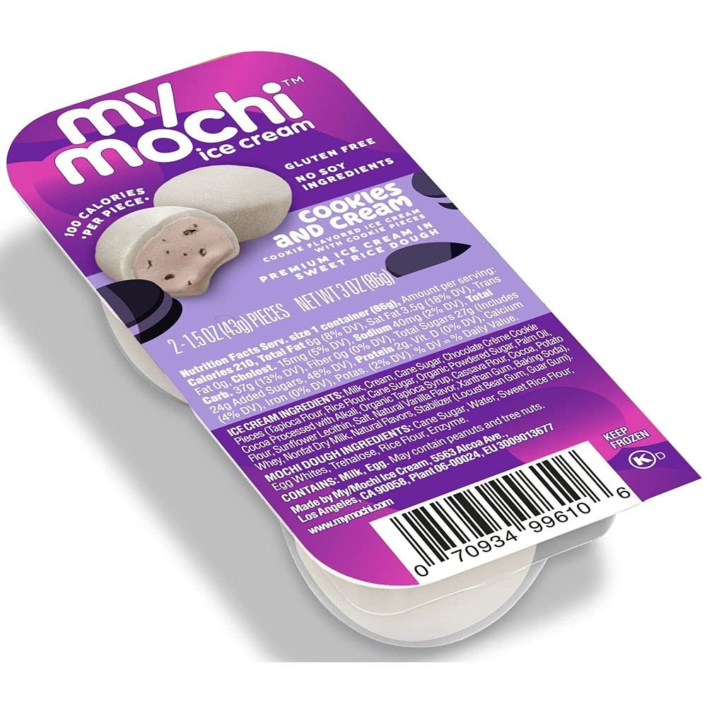 My Mochi Cookies and Cream Ice Cream - Twin Pack, 3 Ounce - 12 per case.