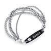 AOAMID Interchangeable Medical Alert id bracelets for Men Stainless steel medical bracelets for women with free engraving eliquis(SILVER / BLACK8.5 IN) view 1