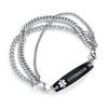 AOAMID Interchangeable Medical Alert id bracelets for Men Stainless steel medical bracelets for women with free engraving coumadin(SILVER / BLACK8.5 IN) view 1