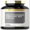 Carlyle Niacinamide 500mg Capsules | 300 Count | Vitamin B3 | Non-GMO & Gluten Free Supplement view 1