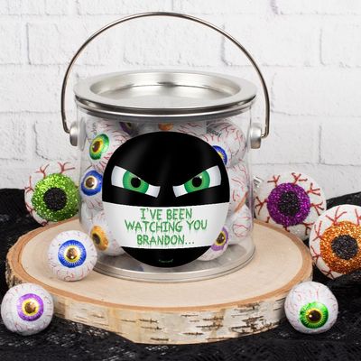 Personalized Halloween Candy Gifts for Kids - Filled with Kisses, Peanut Butter Cups & Chocolate Eyeballs